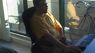 Tony Strokes His Stiff Dick