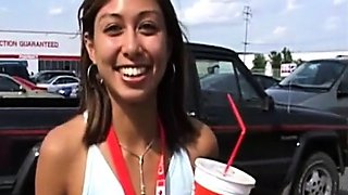 Amateur Babe Venus Sucks and Facial Outdoors