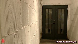 Massive knockers blond bound and rough nailed
