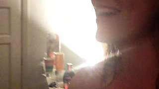Cute brunette amateur enjoying a toy
