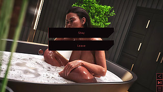 the synthetic milf washing body in bathroom