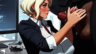 Sexy Secretaries Suck The Bosses BBC