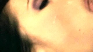 Sexy brunette babe in lingerie and stockings toys pussy