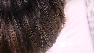 Vulva rubbing close up with blonde handling monster dildo