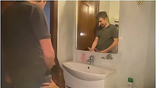 Quickly Fucked Friends Wife In The Bathroom While She Was Getting Ready For Work