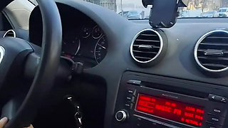 5 Minutes in Traffic! She Couldn't Wait Any Longer