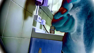 With a soft cock, hairy ejaculates 3 times, after a piss at work, to relax