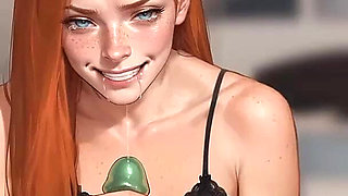 Remote Controlled Redhead Extreme Deepthroat & Gagging Training While Boyfriend Is Home - Mila Ai - by Addont