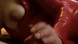 Latex MILF Serves The Neighbor Boy With Her Mouth