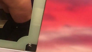 butt plug joins me in the train toilet anal action