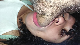 HOT CREAMPIE IN HORNY BITCH'S MOUTH, SHE LOVES IT