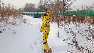 I went for a walk in the snow in my pajamas and undressed