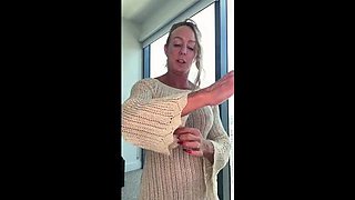 FitWife Jewels Shows Off Big Tits in Sheer Bra and Panties Try-On