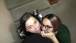 Threesome with two women who suck my cock: Blowjob, Amateur  French Porn