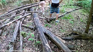 HOT BARELY LEGAL CHICK GETS FUCKED IN THE WOODS, forest sex, naked outside, nudist chick, outside sex