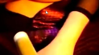 Blonde solo jerking off