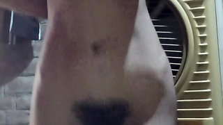 Desi workout by desi skinny girl with jumping tits and fingering her asswhole and hairy black pussy.