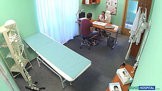 Hot nurse in a narrow fitting uniform gets pounded - faux hospital