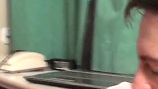 Sexy teen makes guy lick her nylon legs