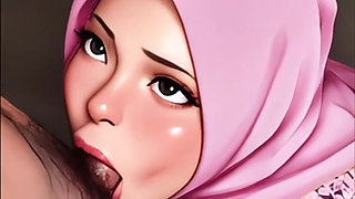 hijab horny girl blowjob