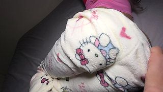 My new stepdaughter in tight pajamas always leaves her bedroom door open