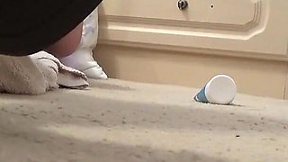 Shaved Cunt Machine-fucked Raw - Stockings & Heels Floor View POV