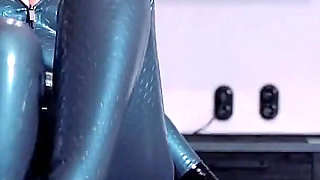 Curvy Sexy MILF with Big Ass in Latex Rubber Catsuit