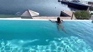 Fantastic Monika Fox Swims Nude in Pool in Wondrous Place!