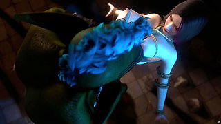 3D BBW Asian MILF Got Her Pussy Fucked so Hard by Huge Monster Dick