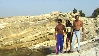 Cute Teen From Germany Got Double Fucked on the Beach