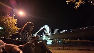 An exhibitionist came to a superslut at the spot. She doesn't know what to do with him.