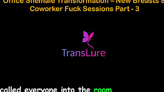 English Audio Sex Story - Office Shemale Transformation - New Breasts & Coworker Fuck Sessions - Part 3
