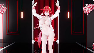 [mmd] Changli Queencard Erotic Opening One-piece Underwear Big Tits Shaking Pussy Exposed