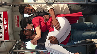 Busty Curvy Indian Beauty Gets Lifted & Carried by Eager Men on Crowded Bus - Cartoon ai video