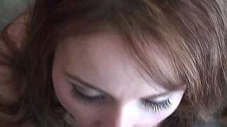 Mature brunette amateur giving a great POV blowjob