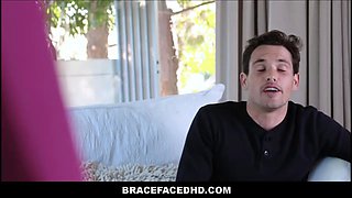 Blonde young step sis with braces fucked by step brutha