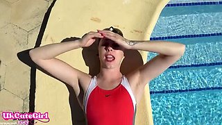 Blonde MILF Lucy Lauren Outdoor JOI - Sunbathe Swimsuit Wank & Hard Edging