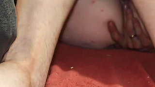 This is what the missionary position looks like up close from behind.
