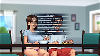Sex with stepsister at dianing table stepmom caught summer time saga game
