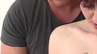 Redhead sucks and fucks at the gym