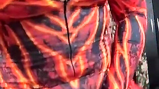 Red Nylon Jumpsuit Fetish Cameltoe Tease, Deep Blowjob and Cum on My Downjacket