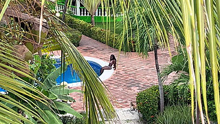 Busty Black Girl Picked up at the Pool & Cum Creamed