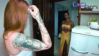 Sex Worker Helps My Husband Cum - Blowjob & Cumshot Threesome with Brunette Latina