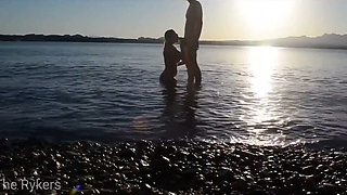 Romantic Sex at a Public Beach