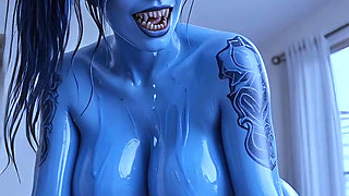 Neon Dreams - Blue Cock Thirsty Monster