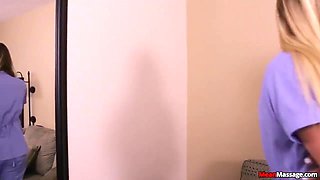 Cute Massage Therapist Sits On Jerks Face