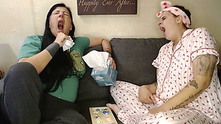 Yawning Is Contagious Lesbian Slumber Party Co-workers