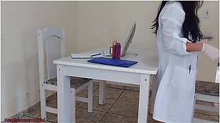 Doctor Jennyfer Solves Erection Problem During Exam!