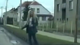 Pierced Pussy Dildo Stretch Squirting in The Car