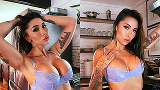 Big titted wife shares steamy threesome caught in wild action
